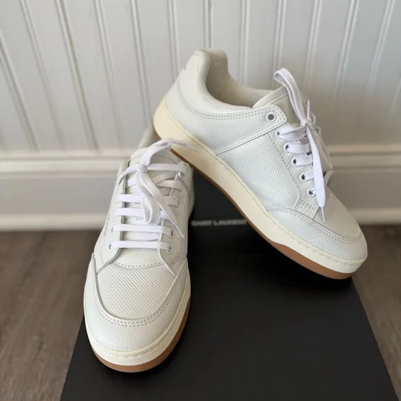 Saint Laurent YSL SL/61 lace-up white leather sneakers EU39.5, US9 - Picture 5 of 13